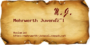 Mehrwerth Juvenál névjegykártya